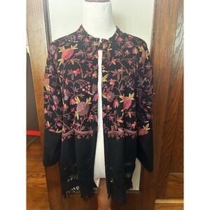 Handmade Lay Warnke EMBROIDERED SHAWL‎ 100% Wool